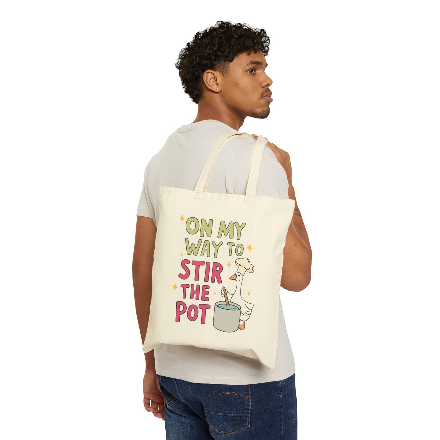 Cotton Canvas Tote Bag - On the Way to Stir the Pot