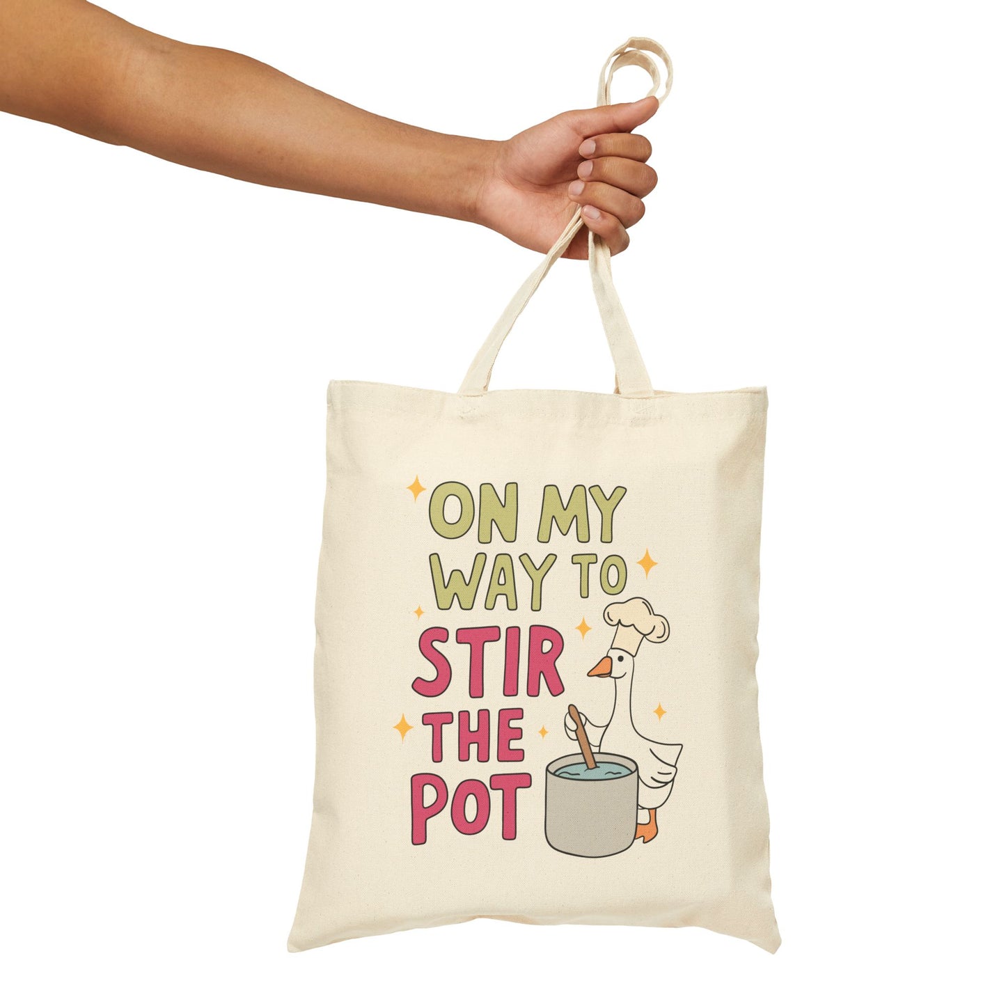Cotton Canvas Tote Bag - On the Way to Stir the Pot