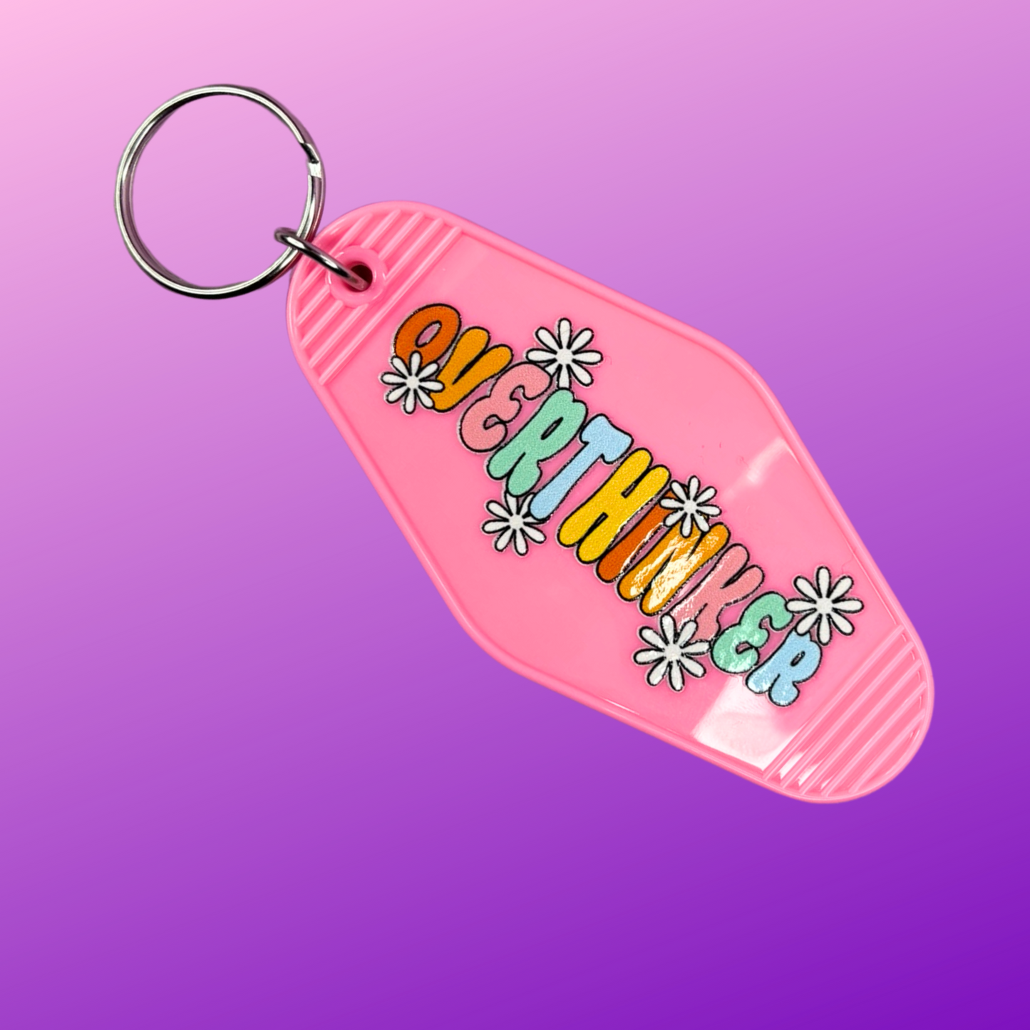 Overthinker Pink Motel Keychain