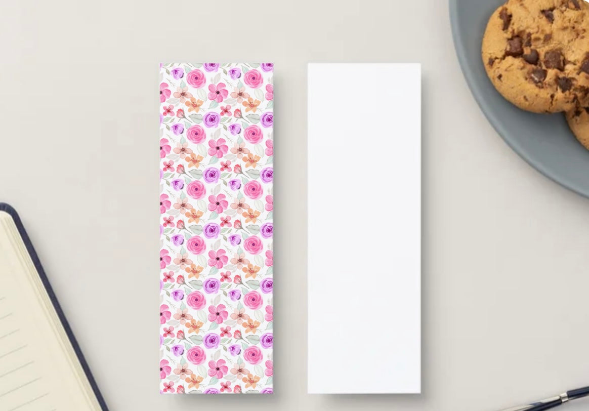 Floral Bookmark for Book Lovers | Pink Rose & Peach Flower Pattern | Cute Aesthetic Bookmark Gift | Reading Accessory for Women, Teens & Teachers
