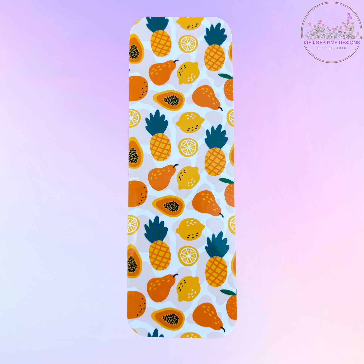 🍊 Tropical Fruit Bookmark – Bright Summer Reading Accessory, Cute Gift for Book Lovers, Pineapple, Papaya & Lemon Design
