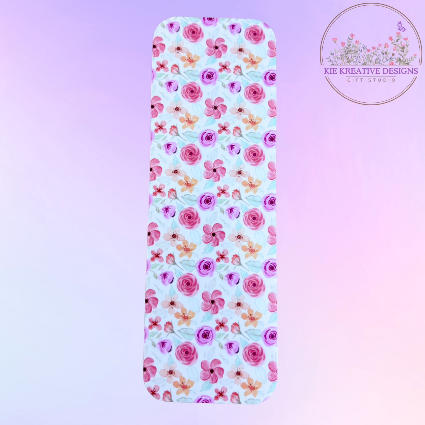 Floral Bookmark for Book Lovers | Pink Rose & Peach Flower Pattern | Cute Aesthetic Bookmark Gift | Reading Accessory for Women, Teens & Teachers