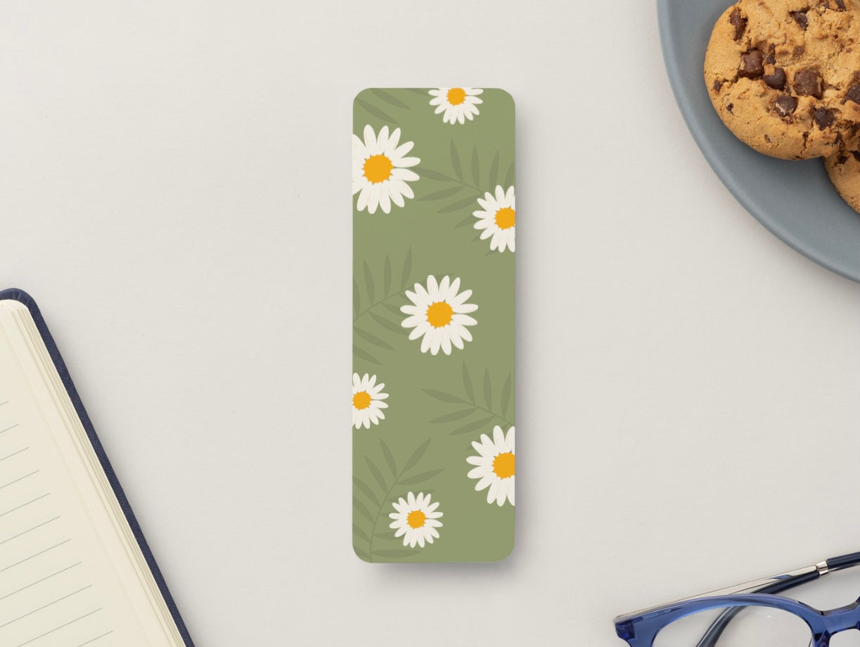 Green Daisy Bookmark | Floral Bookmark for Readers | Aesthetic Book Accessory | Cute Gift for Book Lovers | Botanical Stationery | Spring Reading Gift