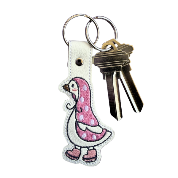 Duck Keychain, Cute Duck Keychain, Storybook Animal Keychain, Embroidered Keychain, Cottagecore Gift, Animal Lover Gift, Backpack Charm