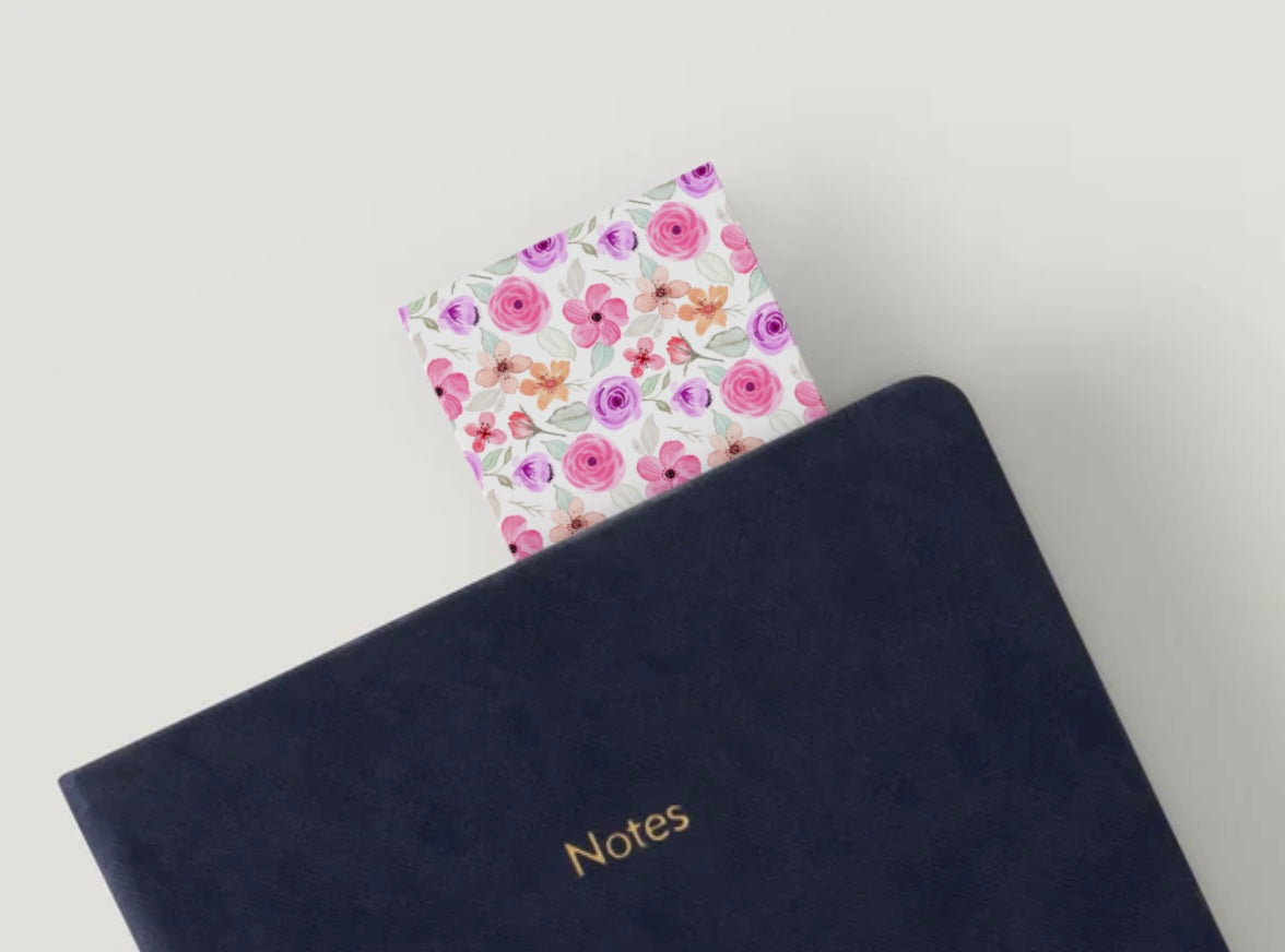 Floral Bookmark for Book Lovers | Pink Rose & Peach Flower Pattern | Cute Aesthetic Bookmark Gift | Reading Accessory for Women, Teens & Teachers