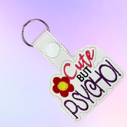Cut but Psycho Embroidered Keychain
