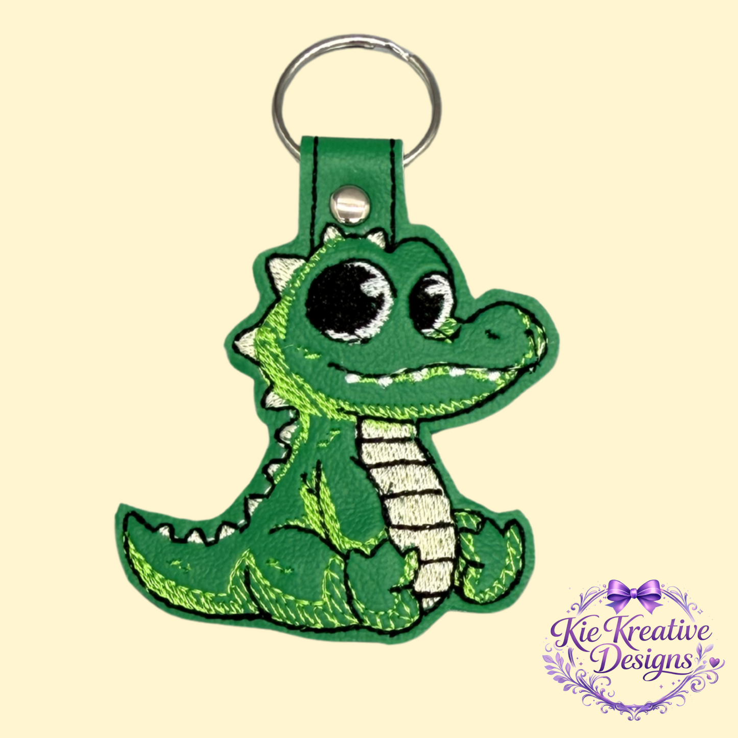 Cute Alligator Embroidered Keychain β Green Gator Key Fob β Florida Animal Bag Charm β Southern Gift Idea β Kids Backpack Charm β Small Thoughtful Gift