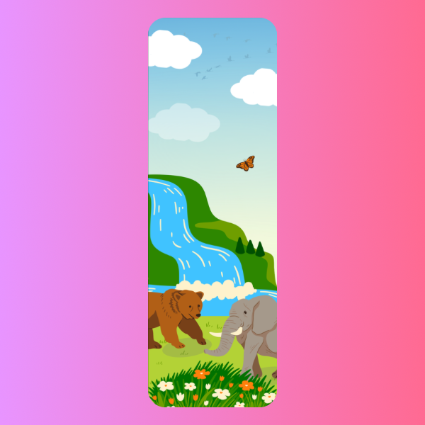 Animal Bookmark, Nature Bookmark, Bear Elephant Bookmark, Cute Wildlife Bookmark, Kids Bookmark, Storybook Bookmark, Book Lover Gift, Cute Reading Accessory