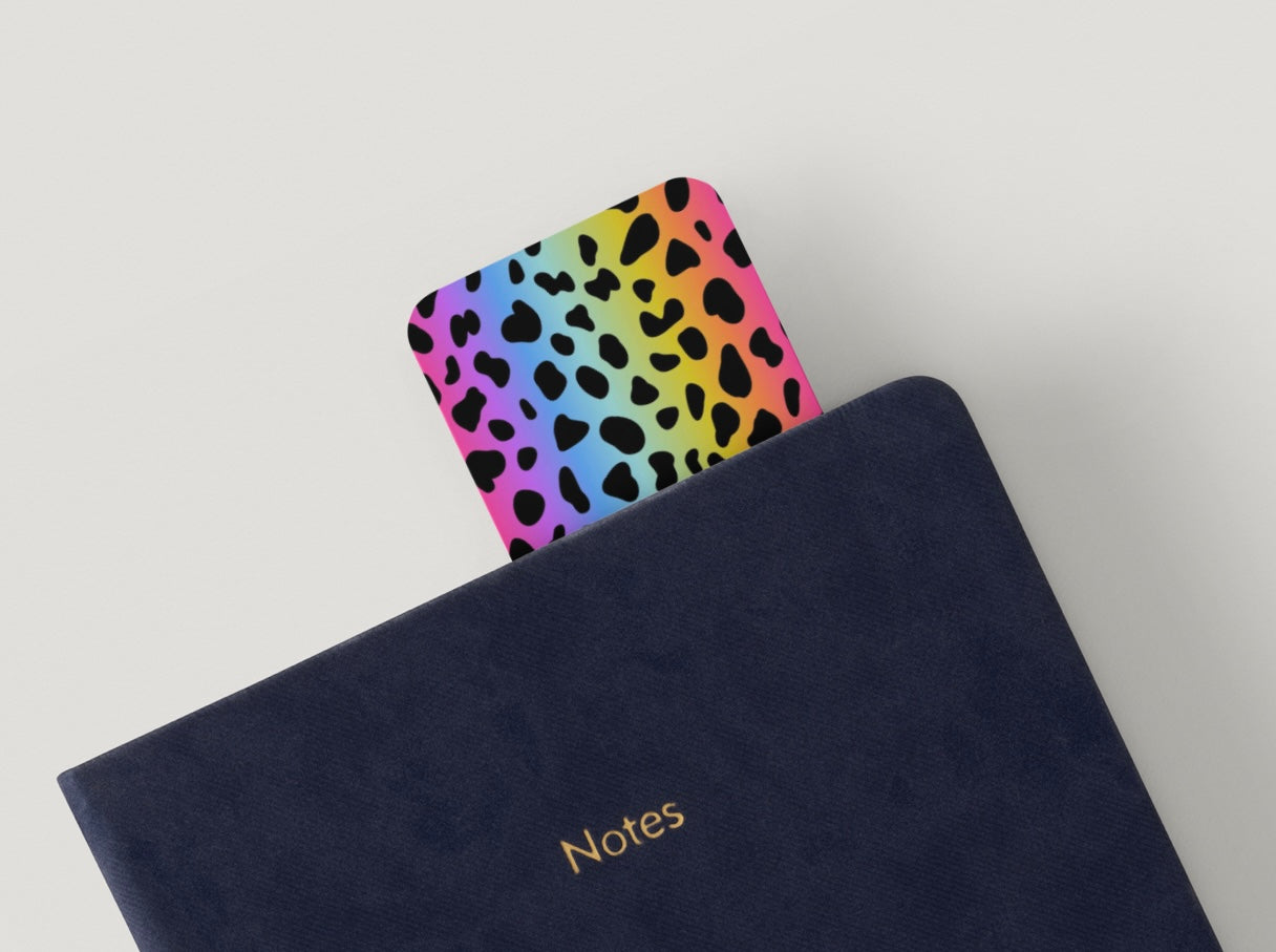 Rainbow Leopard Bookmark, Cheetah Print Bookmark, Colorful Bookmark, Aesthetic Bookmark, Bold Pattern Bookmark, Book Lover Gift, Cute Reading Accessory, Trendy Bookmark