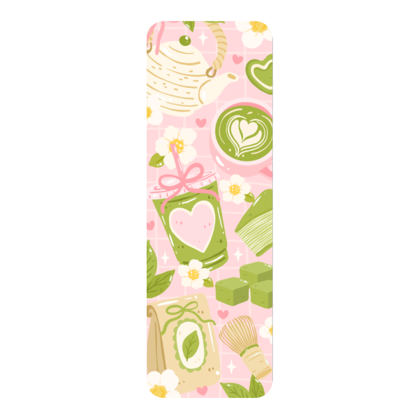 Matcha Bookmark, Cute Coffee Bookmark, Aesthetic Green Bookmark, Kawaii Bookmark, Tea Lover Gift, Coquette Bookmark, Book Lover Gift, Cute Reading Accessory