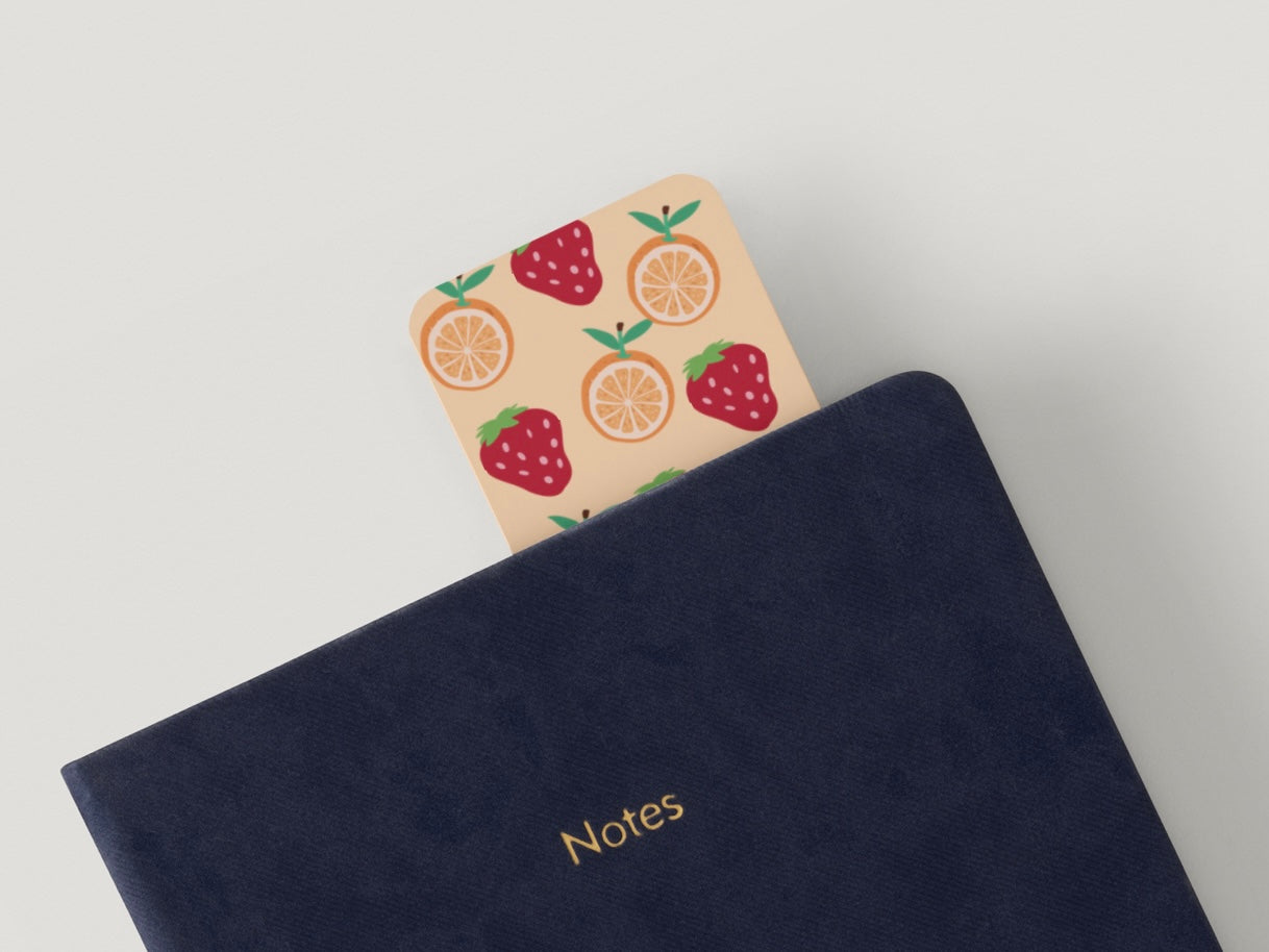 Strawberry Bookmark, Orange Bookmark, Fruit Bookmark, Cute Bookmark, Aesthetic Bookmark, Kawaii Bookmark, Summer Bookmark, Book Lover Gift, Cute Reading Accessory