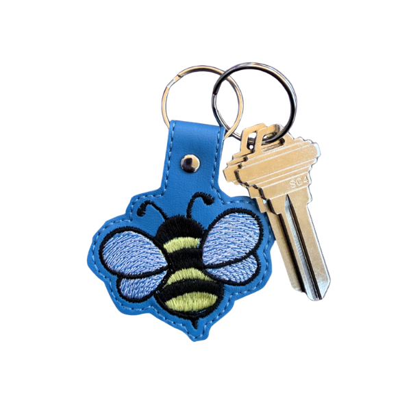 Bee Keychain, Cute Bumble Bee Keychain, Embroidered Bee Keychain, Cottagecore Accessory, Nature Lover Gift, Cute Bag Charm, Spring Aesthetic Gift
