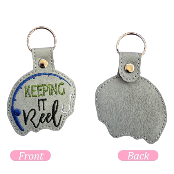 Fishing Keychain, Keeping It Reel Keychain, Fisherman Gift, Fishing Lover Gift, Embroidered Keychain, Dad Gift, Outdoor Gift, Cute Bag Charm