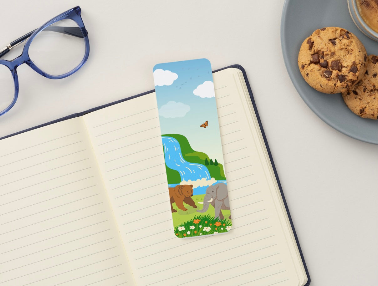 Animal Bookmark, Nature Bookmark, Bear Elephant Bookmark, Cute Wildlife Bookmark, Kids Bookmark, Storybook Bookmark, Book Lover Gift, Cute Reading Accessory