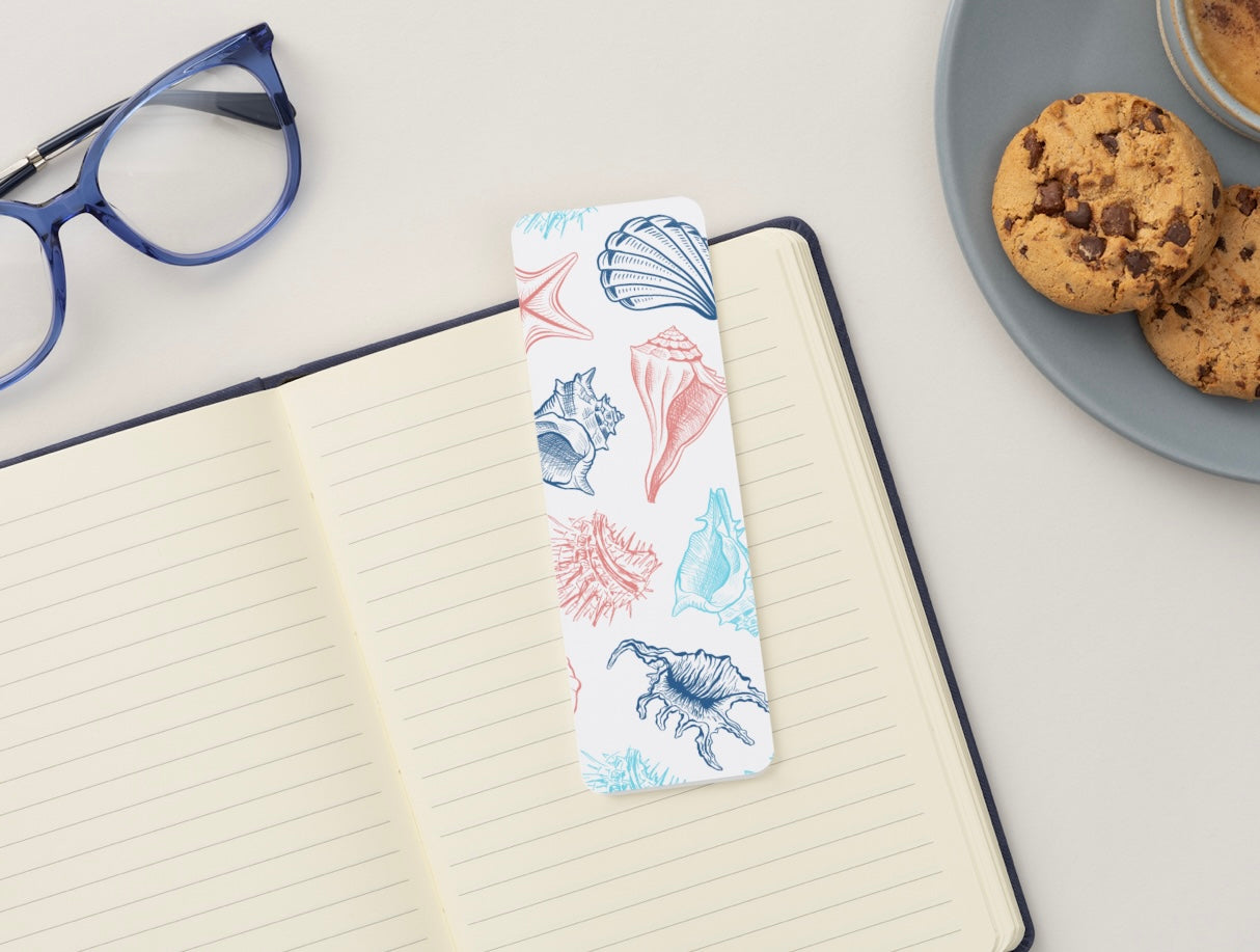 Seashell Bookmark, Coastal Bookmark, Ocean Lover Gift, Beach Bookmark, Vintage Shell Illustration Bookmark, Nautical Bookmark, Book Lover Gift, Summer Reading Accessory