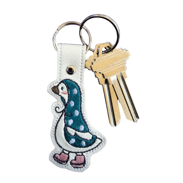Duck Keychain, Cute Duck Keychain, Storybook Animal Keychain, Embroidered Keychain, Cottagecore Gift, Animal Lover Gift, Backpack Charm