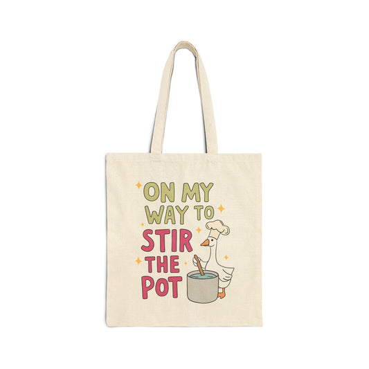 Cotton Canvas Tote Bag - On the Way to Stir the Pot