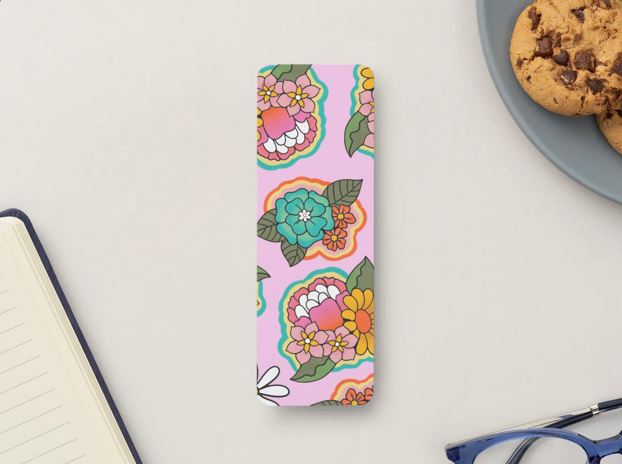 Floral Bookmark, Boho Bookmark, Colorful Floral Bookmark, Aesthetic Bookmark, Book Lover Gift, Cute Reading Accessory