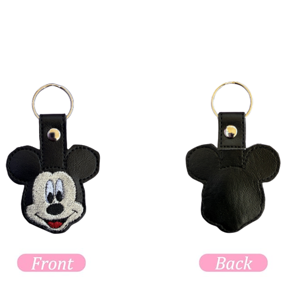 Cartoon Mouse Keychain, Classic Cartoon Inspired Keychain, Cute Character Keychain, Embroidered Keychain, Theme Park Gift, Nostalgic Gift, Bag Charm