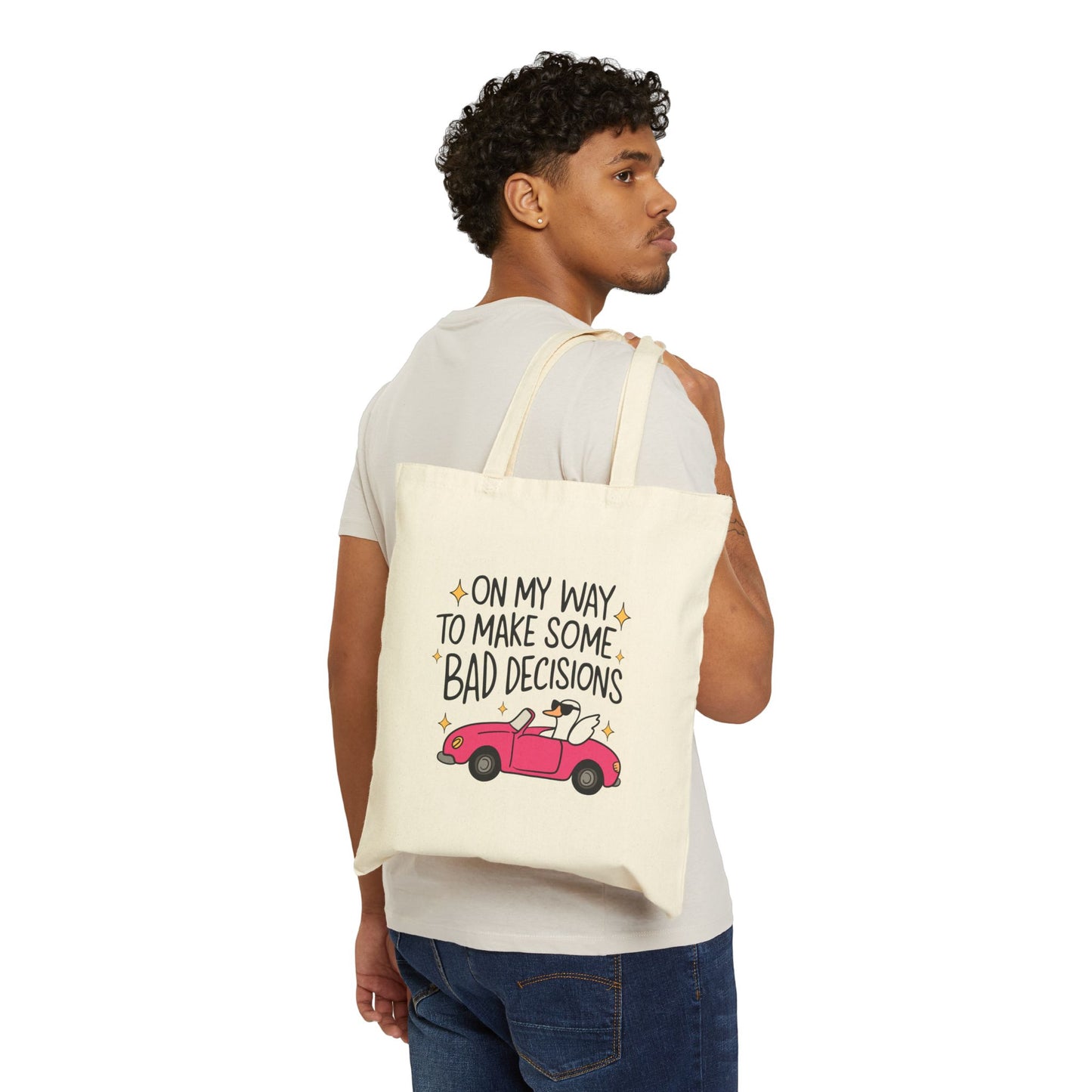 Cotton Canvas Tote Bag - Bad Decisions