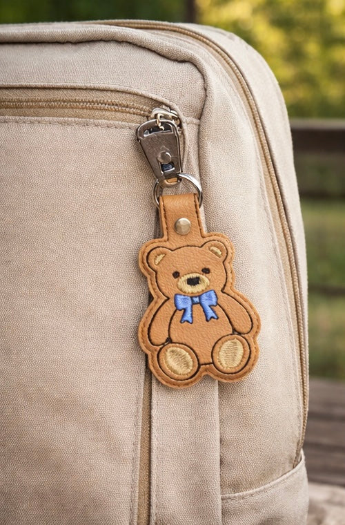 Teddy Bear Keychain, Cute Bear Keychain, Kawaii Keychain, Embroidered Keychain, Cute Gift for Her, Aesthetic Keychain, Backpack Charm, Bag Charm