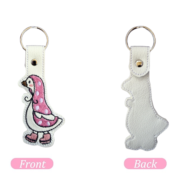 Duck Keychain, Cute Duck Keychain, Storybook Animal Keychain, Embroidered Keychain, Cottagecore Gift, Animal Lover Gift, Backpack Charm