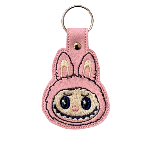 Cute Bunny Monster Keychain, Kawaii Keychain, Cute Character Keychain, Embroidered Keychain, Pastel Green Accessory, Cute Bag Charm, Gift for Her