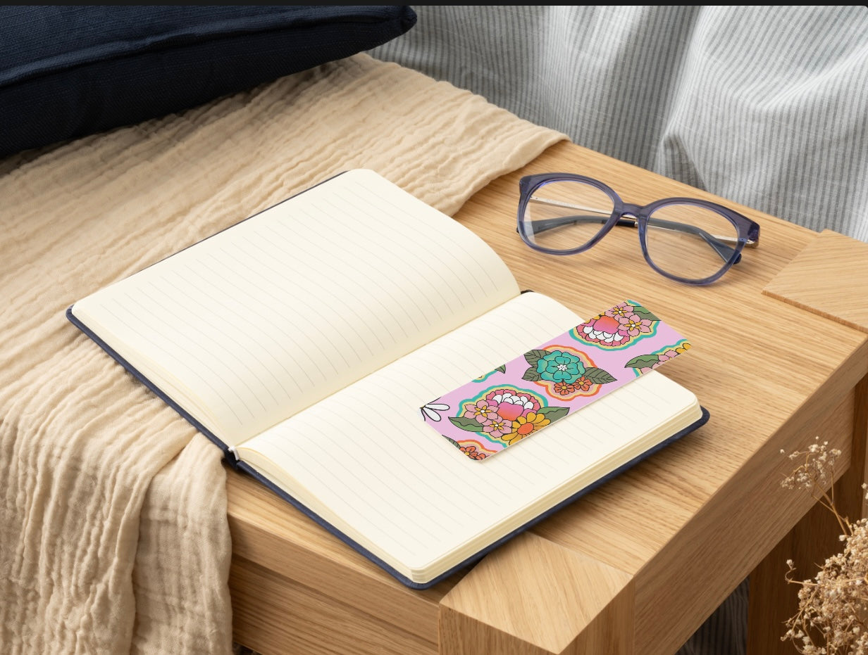 Floral Bookmark, Boho Bookmark, Colorful Floral Bookmark, Aesthetic Bookmark, Book Lover Gift, Cute Reading Accessory