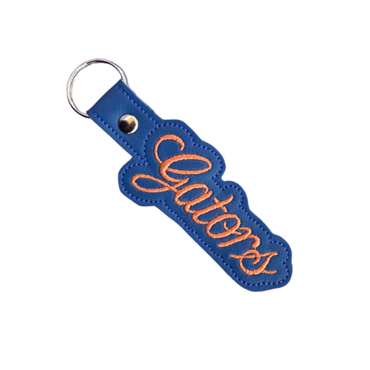 Florida Gators Keychain, Gators Script Keychain, Blue Orange Embroidered Keychain, College Spirit Gift, Game Day Accessory, Football Fan Gift, Bag Charm