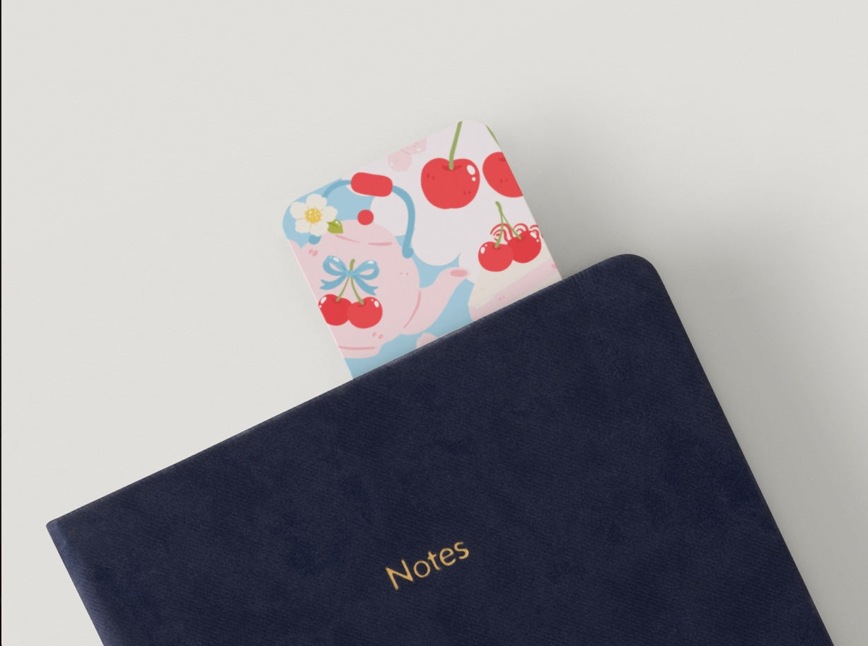 Cherry Cake Bookmark, Cute Dessert Bookmark, Coquette Aesthetic Bookmark, Pink Bow Bookmark, Kawaii Bookmark, Book Lover Gift, Cute Reading Accessory