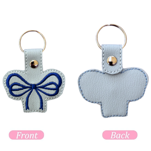 Bow Keychain, Coquette Bow Keychain, Cute Embroidered Keychain, Girly Bag Charm, Aesthetic Accessory, Minimal Bow Keychain, Cute Gift for Her