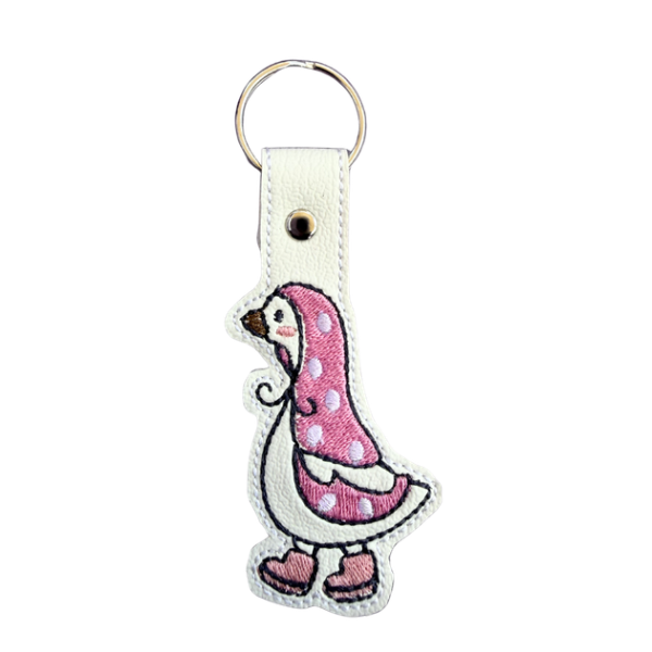 Duck Keychain, Cute Duck Keychain, Storybook Animal Keychain, Embroidered Keychain, Cottagecore Gift, Animal Lover Gift, Backpack Charm