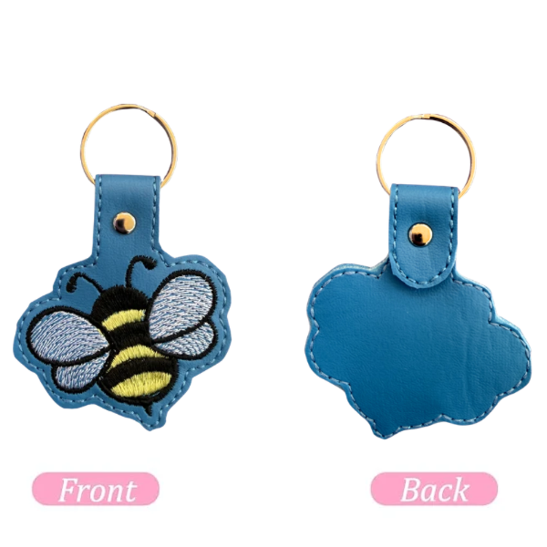 Bee Keychain, Cute Bumble Bee Keychain, Embroidered Bee Keychain, Cottagecore Accessory, Nature Lover Gift, Cute Bag Charm, Spring Aesthetic Gift