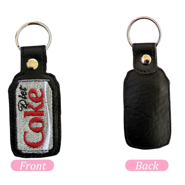 Diet Cola Inspired Keychain, Retro Drink Keychain, Embroidered Keychain, Soda Lover Gift, Minimal Keychain, Cute Bag Charm, Nostalgic Gift