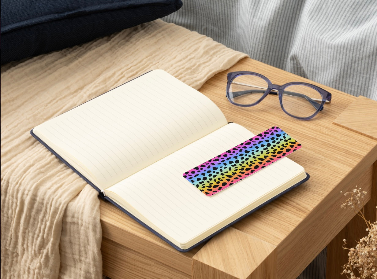 Rainbow Leopard Bookmark, Cheetah Print Bookmark, Colorful Bookmark, Aesthetic Bookmark, Bold Pattern Bookmark, Book Lover Gift, Cute Reading Accessory, Trendy Bookmark