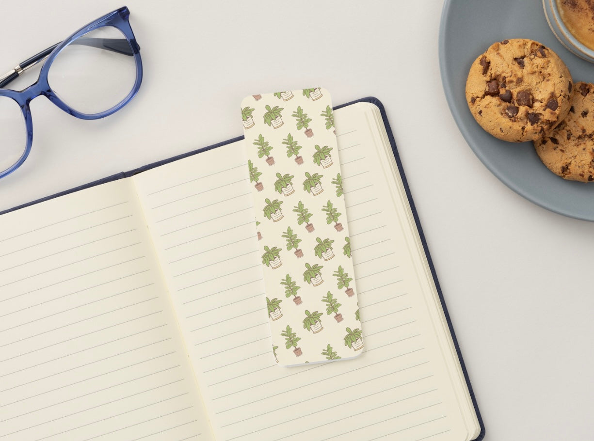 Plant Bookmark, Houseplant Bookmark, Botanical Bookmark, Green Aesthetic Bookmark, Minimal Bookmark, Nature Bookmark, Book Lover Gift, Cute Reading Accessory
