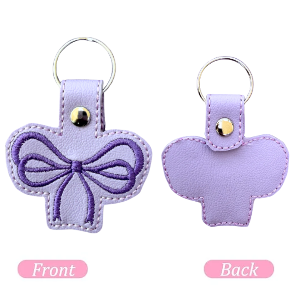 Purple Bow Keychain, Lavender Bow Keychain, Coquette Bow Keychain, Cute Embroidered Keychain, Girly Bag Charm, Aesthetic Accessory, Gift for Her