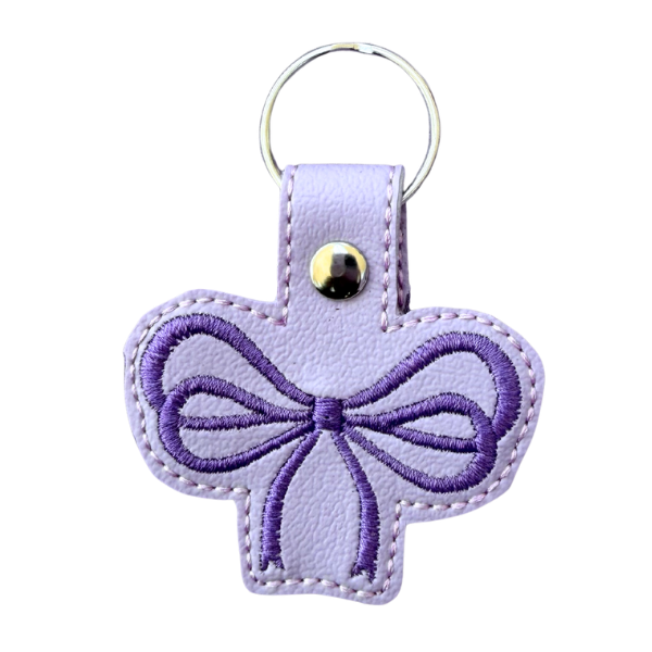 Purple Bow Keychain, Lavender Bow Keychain, Coquette Bow Keychain, Cute Embroidered Keychain, Girly Bag Charm, Aesthetic Accessory, Gift for Her