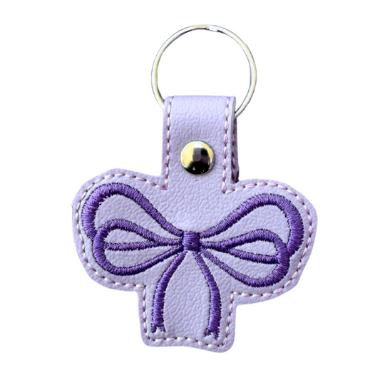 Purple Bow Keychain, Lavender Bow Keychain, Coquette Bow Keychain, Cute Embroidered Keychain, Girly Bag Charm, Aesthetic Accessory, Gift for Her