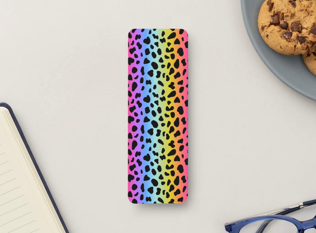 Rainbow Leopard Bookmark, Cheetah Print Bookmark, Colorful Bookmark, Aesthetic Bookmark, Bold Pattern Bookmark, Book Lover Gift, Cute Reading Accessory, Trendy Bookmark