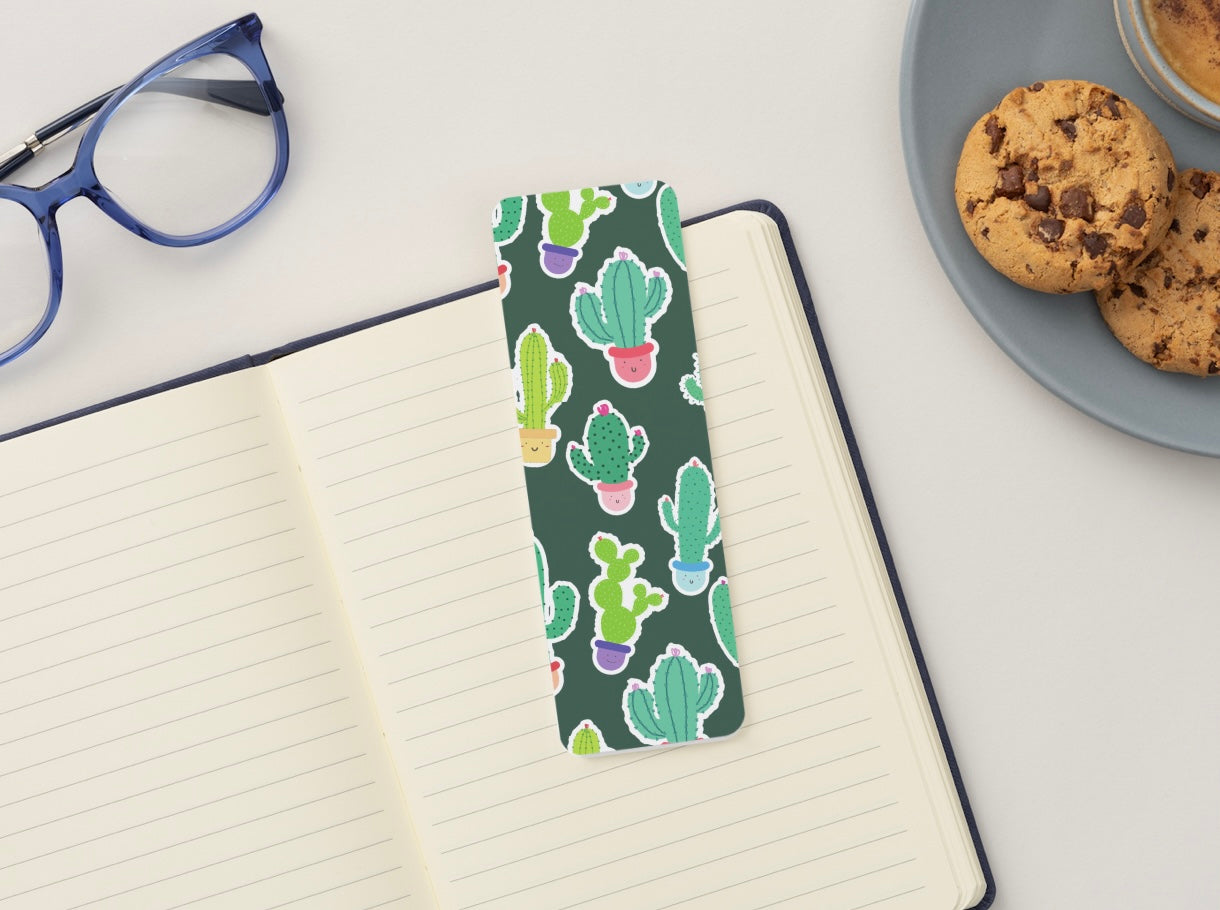 Cute Cactus Bookmark, Kawaii Plant Bookmark, Cartoon Cactus Bookmark, Aesthetic Bookmark, Fun Bookmark, Book Lover Gift, Plant Lover Gift, Cute Reading Accessory