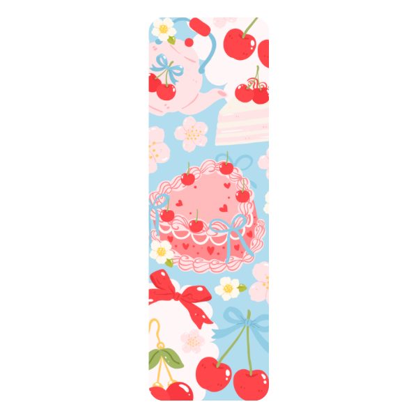 Cherry Cake Bookmark, Cute Dessert Bookmark, Coquette Aesthetic Bookmark, Pink Bow Bookmark, Kawaii Bookmark, Book Lover Gift, Cute Reading Accessory