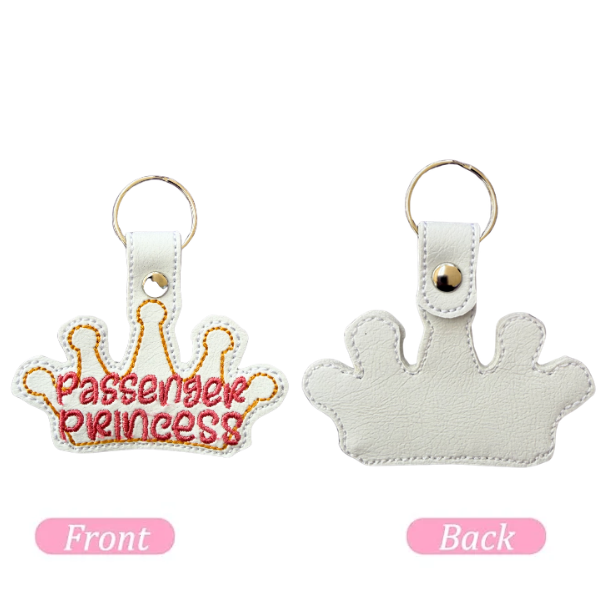 Passenger Princess Keychain, Funny Car Keychain, Cute Girly Keychain, Embroidered Keychain, Best Friend Gift, Coquette Accessory, Bag Charm