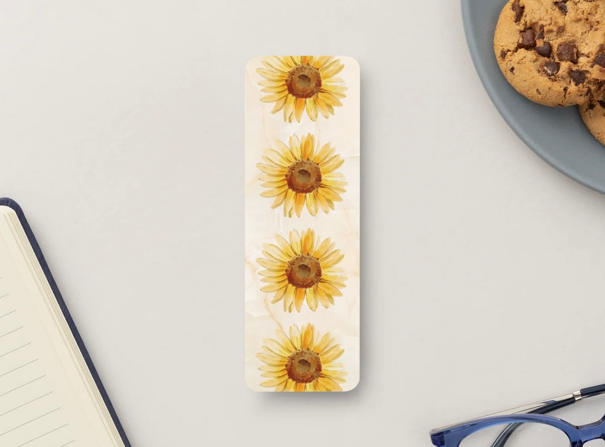 Sunflower Bookmark, Floral Bookmark, Yellow Flower Bookmark, Aesthetic Bookmark, Nature Bookmark, Book Lover Gift, Teacher Gift, Cute Reading Accessory