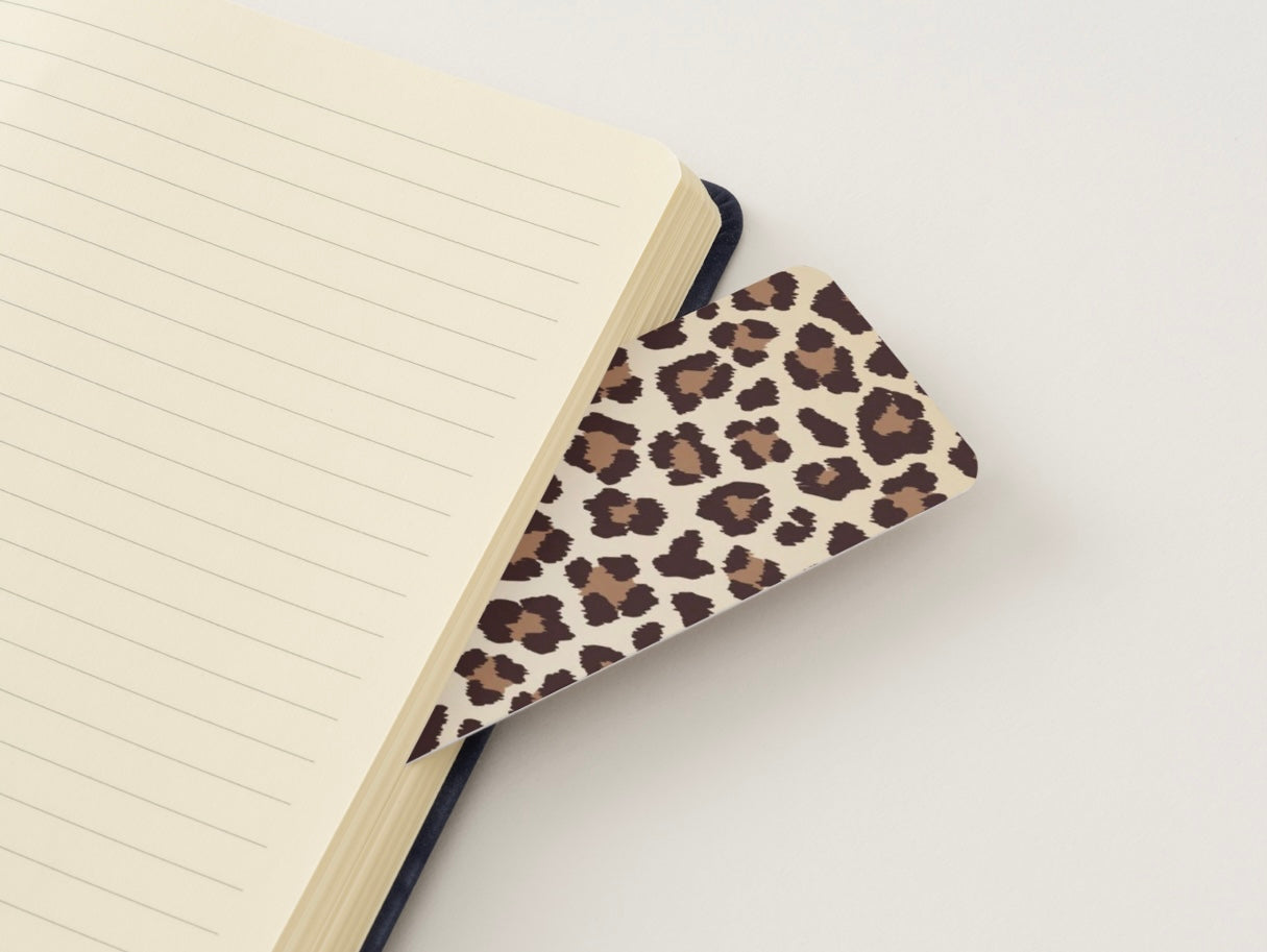 Leopard Print Bookmark, Cheetah Print Bookmark, Neutral Aesthetic Bookmark, Trendy Bookmark, Animal Print Bookmark, Book Lover Gift, Cute Reading Accessory
