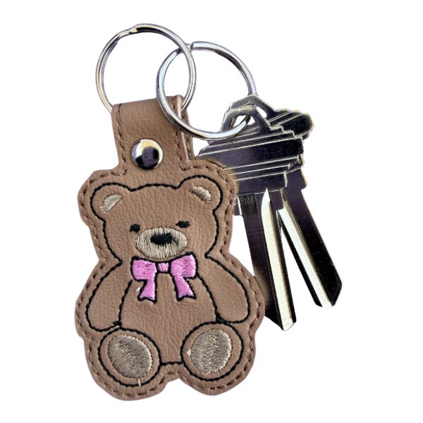 Teddy Bear Keychain, Cute Bear Keychain, Kawaii Keychain, Embroidered Keychain, Cute Gift for Her, Aesthetic Keychain, Backpack Charm, Bag Charm