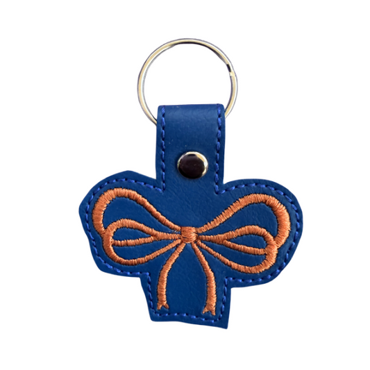 Blue Bow Keychain, Orange Bow Keychain, Embroidered Bow Keychain, Coquette Accessory, Cute Bag Charm, Trendy Keychain, Aesthetic Gift for Her