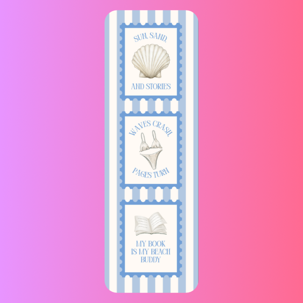 Beach Bookmark, Coastal Bookmark, Ocean Lover Bookmark, Summer Reading Bookmark, Seashell Bookmark, Book Lover Gift, Vacation Reading Accessory, Aesthetic Bookmark