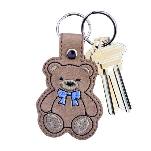 Teddy Bear Keychain, Cute Bear Keychain, Kawaii Keychain, Embroidered Keychain, Cute Gift for Her, Aesthetic Keychain, Backpack Charm, Bag Charm