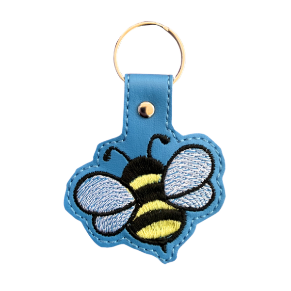 Bee Keychain, Cute Bumble Bee Keychain, Embroidered Bee Keychain, Cottagecore Accessory, Nature Lover Gift, Cute Bag Charm, Spring Aesthetic Gift